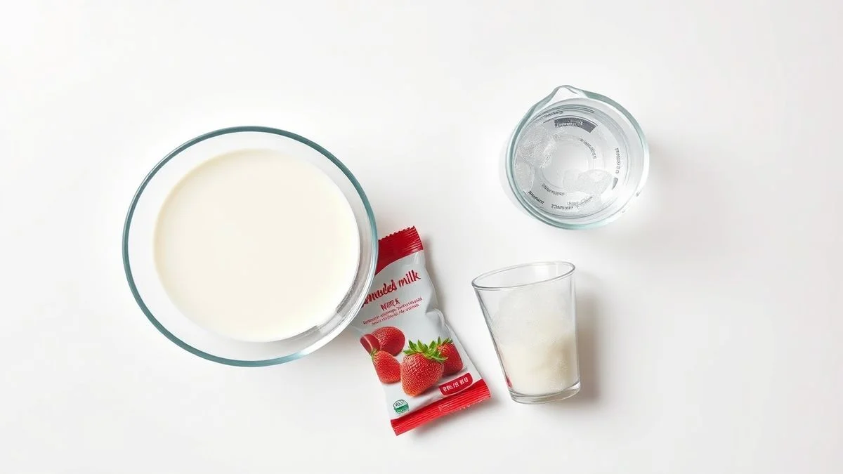 Vista de cima dos ingredientes organizados