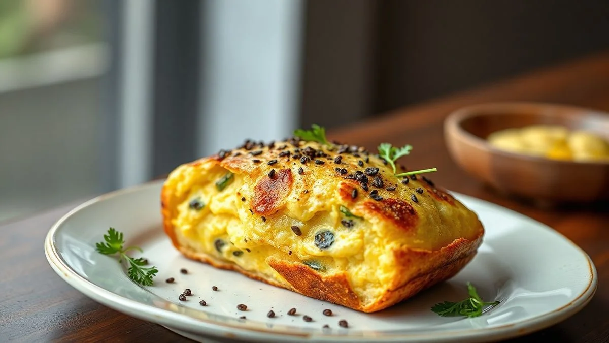 Pão de queijo vegano crocante e macio, assado na airfryer, servido em um prato bonito.