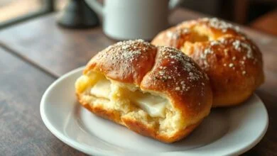 Pão francês dourado por fora, com casca crocante e miolo macio e aquecido, servido ainda quente