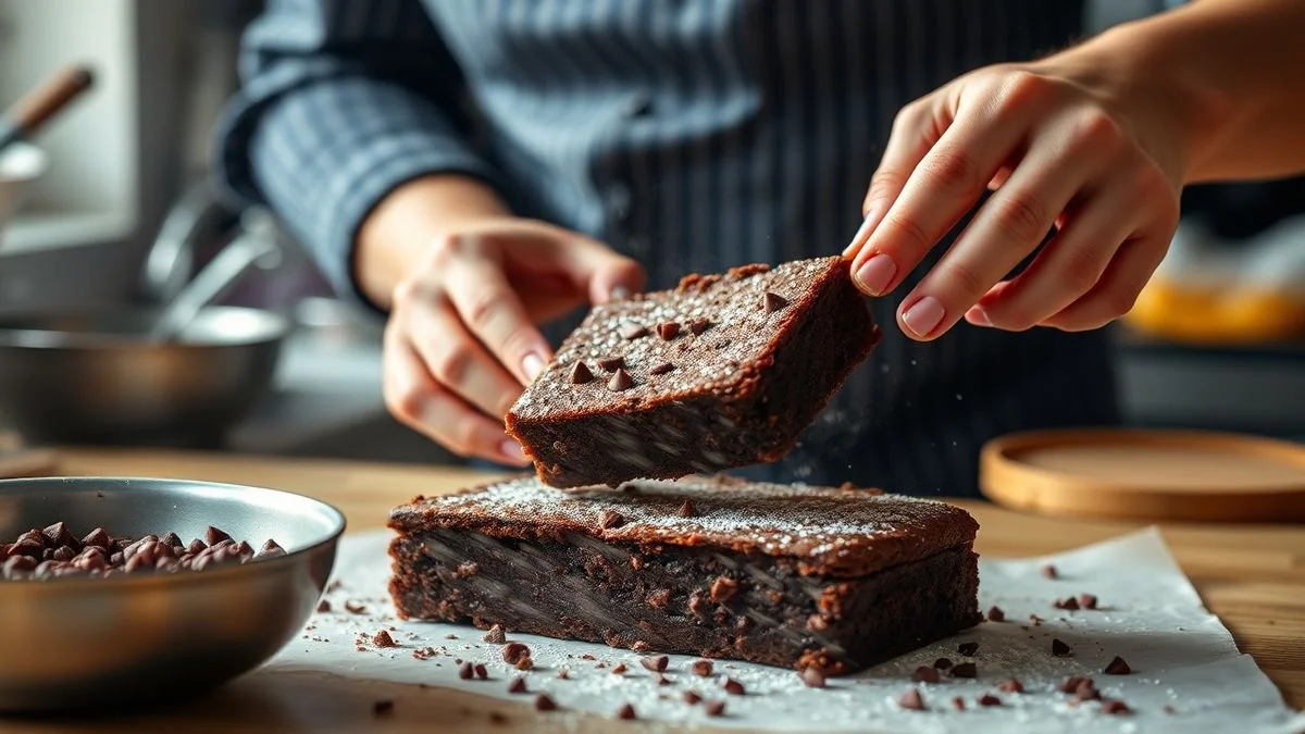 Mãos em ação durante o batimento dos ovos e açúcar, passo crucial para a receita.