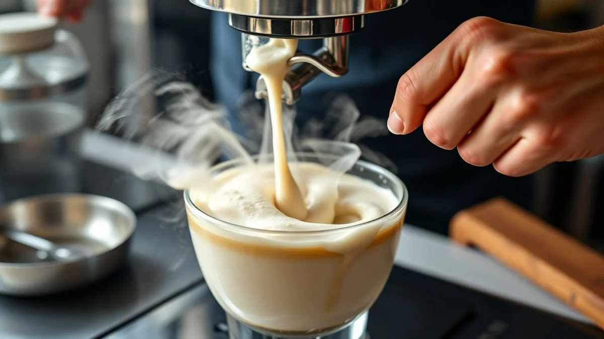 Mãos em ação durante um passo crucial do modo de preparo da receita.