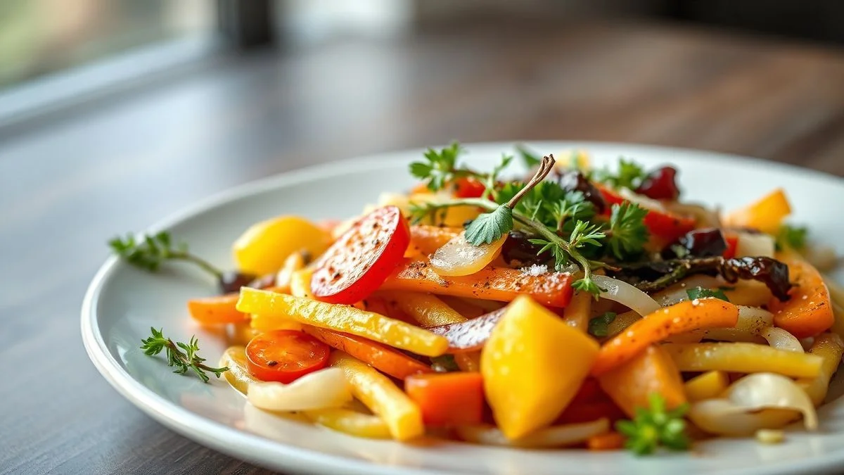 Diversas verduras frescas e coloridas higienizadas, prontas para o consumo seguro, seguindo o processo de higienização de verduras.