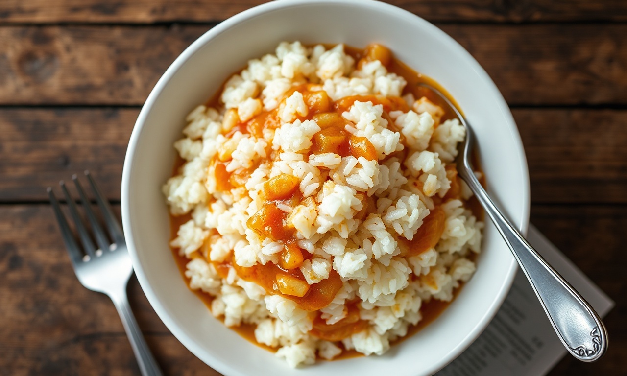 Arroz Cremoso Para Escondidinho: Fácil, Com 6 Ingredientes 3 Tigela de arroz cremoso, com grãos soltos e brilhantes, envoltos por um caldo espesso e aveludado, pronto para ser a base perfeita do escondidinho.