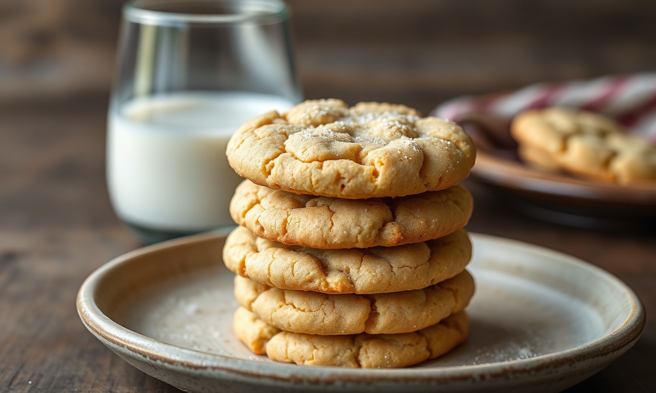 Biscoito De Leite Caseiro: Farofa Que Desmancha Na Boca 3 Pilha de biscoitos de leite dourados e farofentos, prontos para servir.