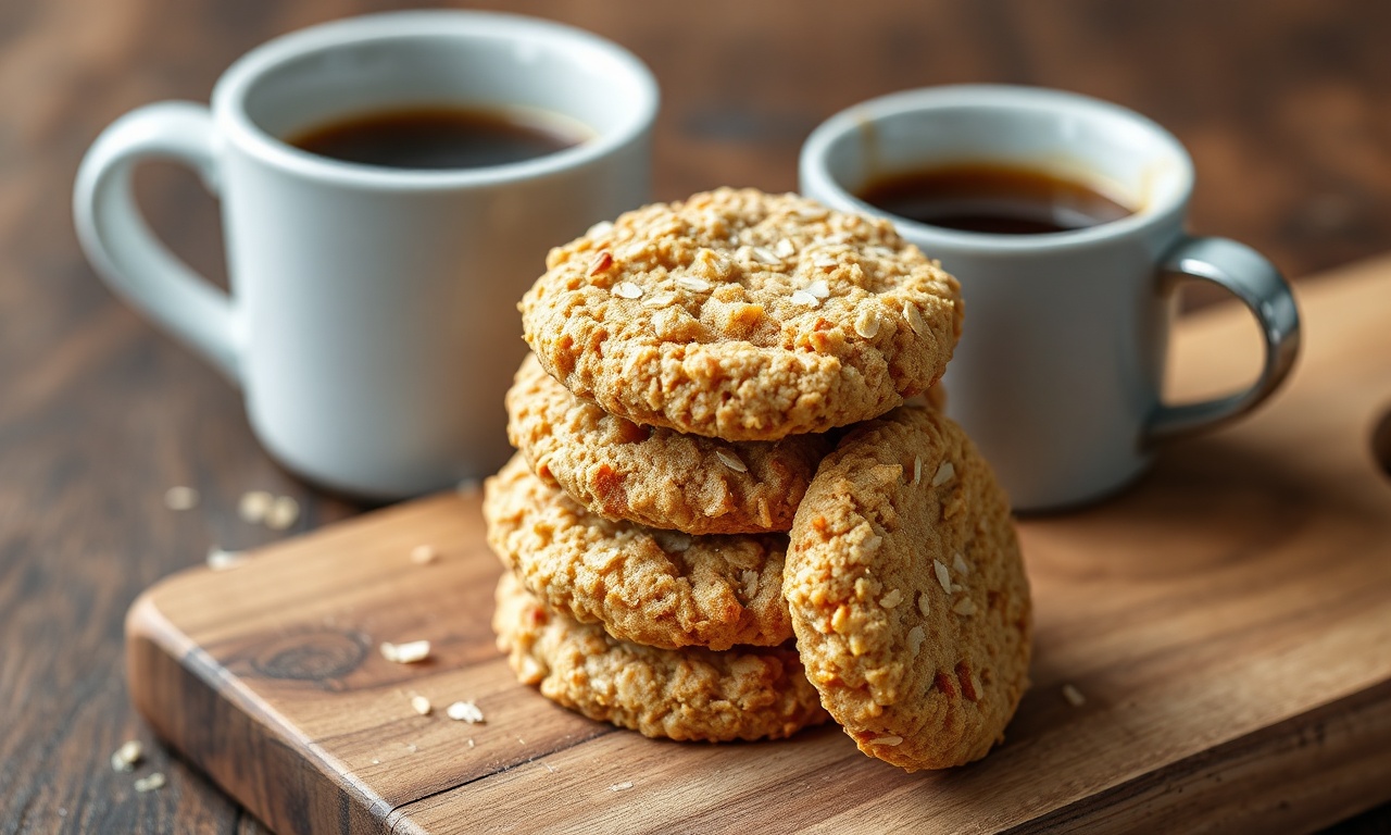 Biscoitos redondos e dourados com textura granulada, perfeitos para o café da tarde.