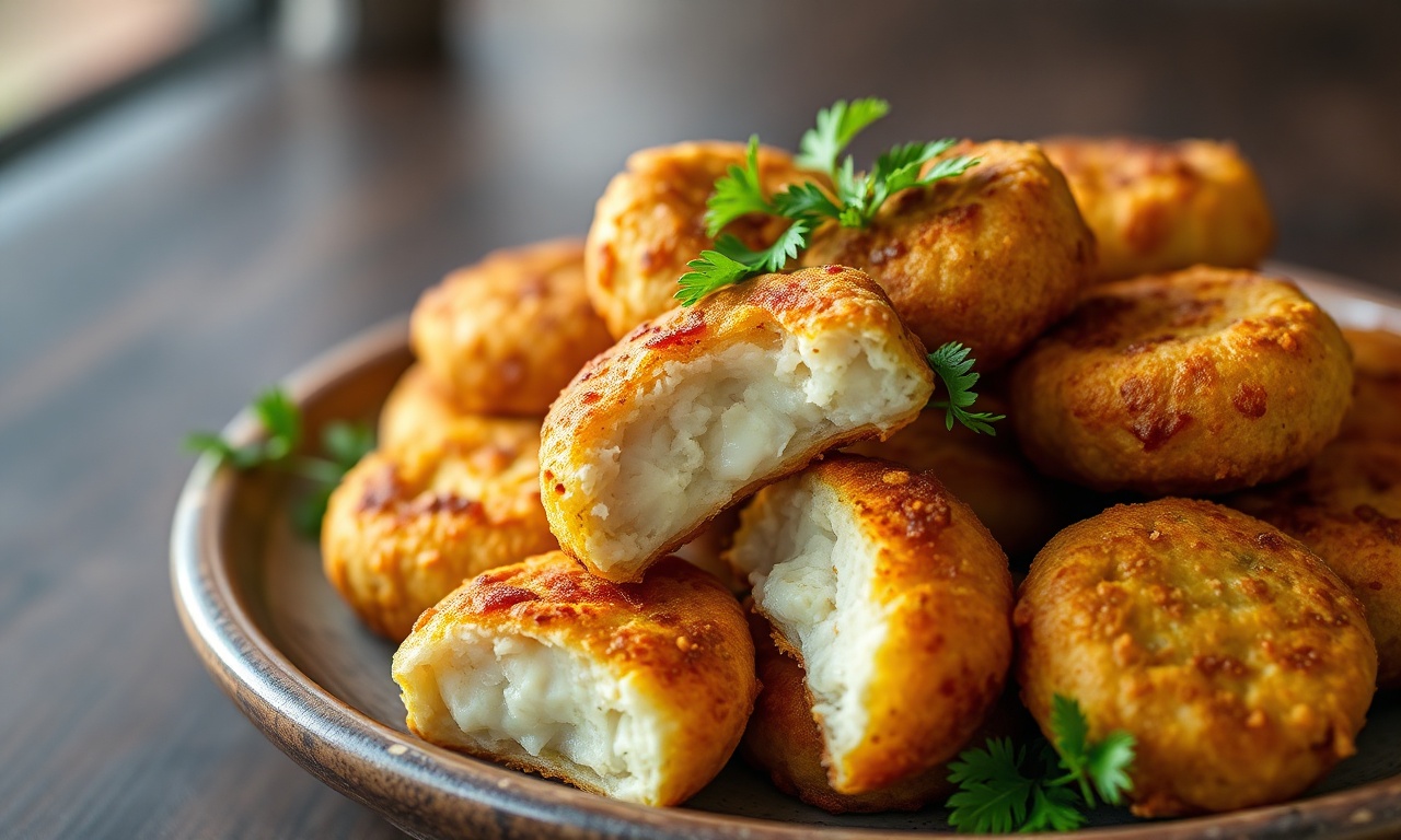Bolinho De Bacalhau Na Airfryer: Fácil E Crocante Sem Óleo 3 Vista dos bolinhos dourados e uniformes, prontos para servir.