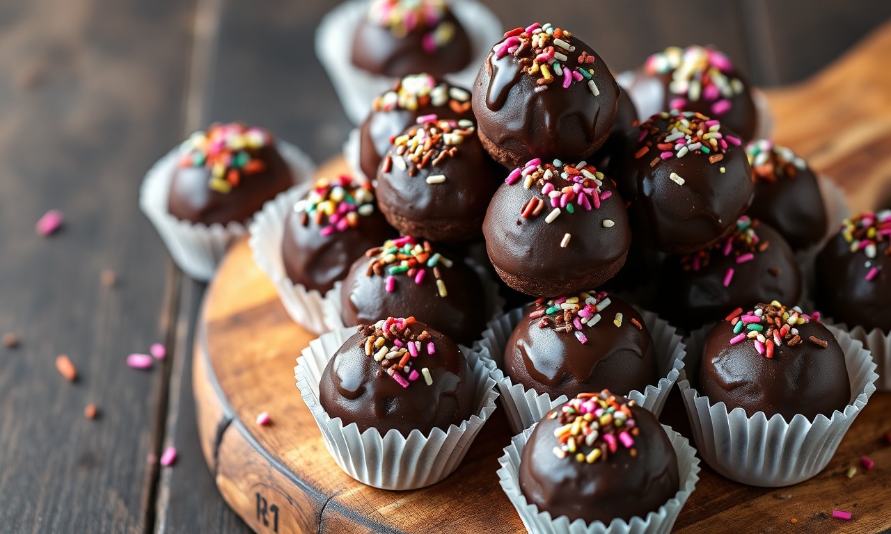 Tigela de brigadeiros prontos, com granulado, servidos em forminhas de papel.