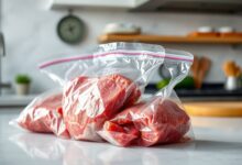 Cortes de carne bovina de qualidade, selados a vácuo, prontos para o congelamento de longo prazo.