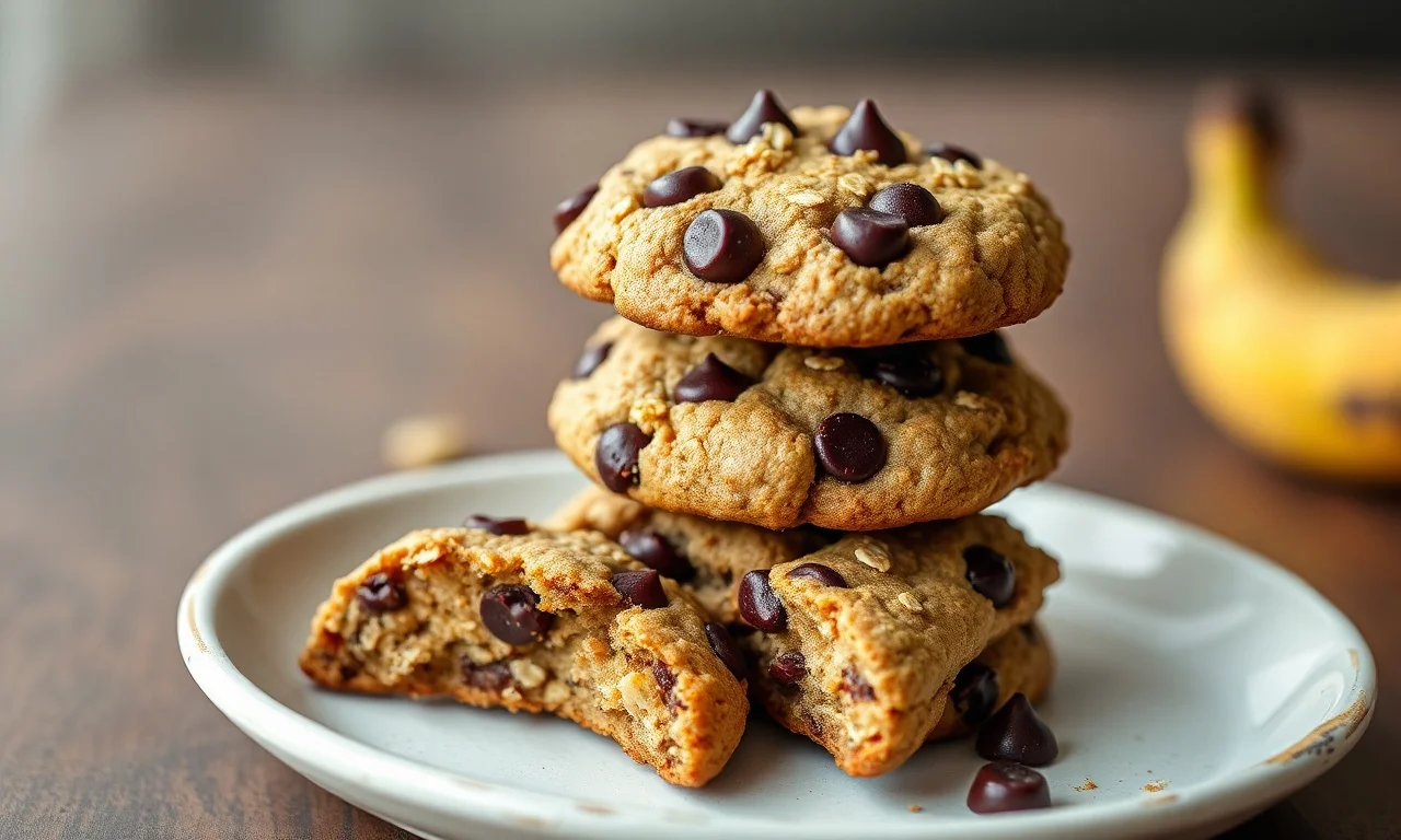 Cookies dourados com gotas de chocolate derretidas, macios por dentro e levemente crocantes nas bordas.