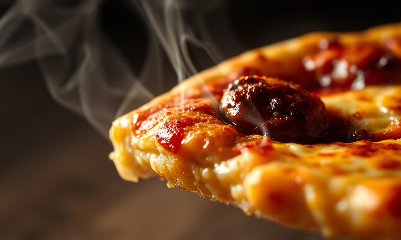 Massa De Pizza Sem Leite: Fofa E Crocante Em 30 Minutos 6 Close-up da textura crocante e dourada da borda.