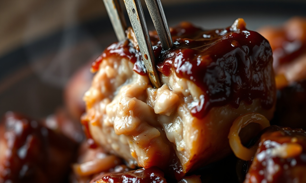 Carne De Porco Com Molho Shoyu: Fácil E Macia Em 45 Min 6 Close-up da textura macia da carne e do molho brilhante que a cobre.