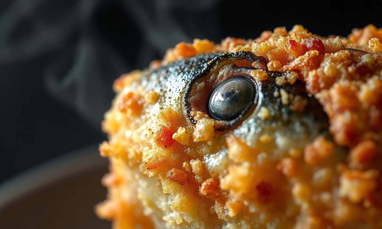 Sardinha Frita De Boteco: Crocante E Pronta Em 25 Minutos 6 Close-up macro da textura crocante e dourada da casca empanada.