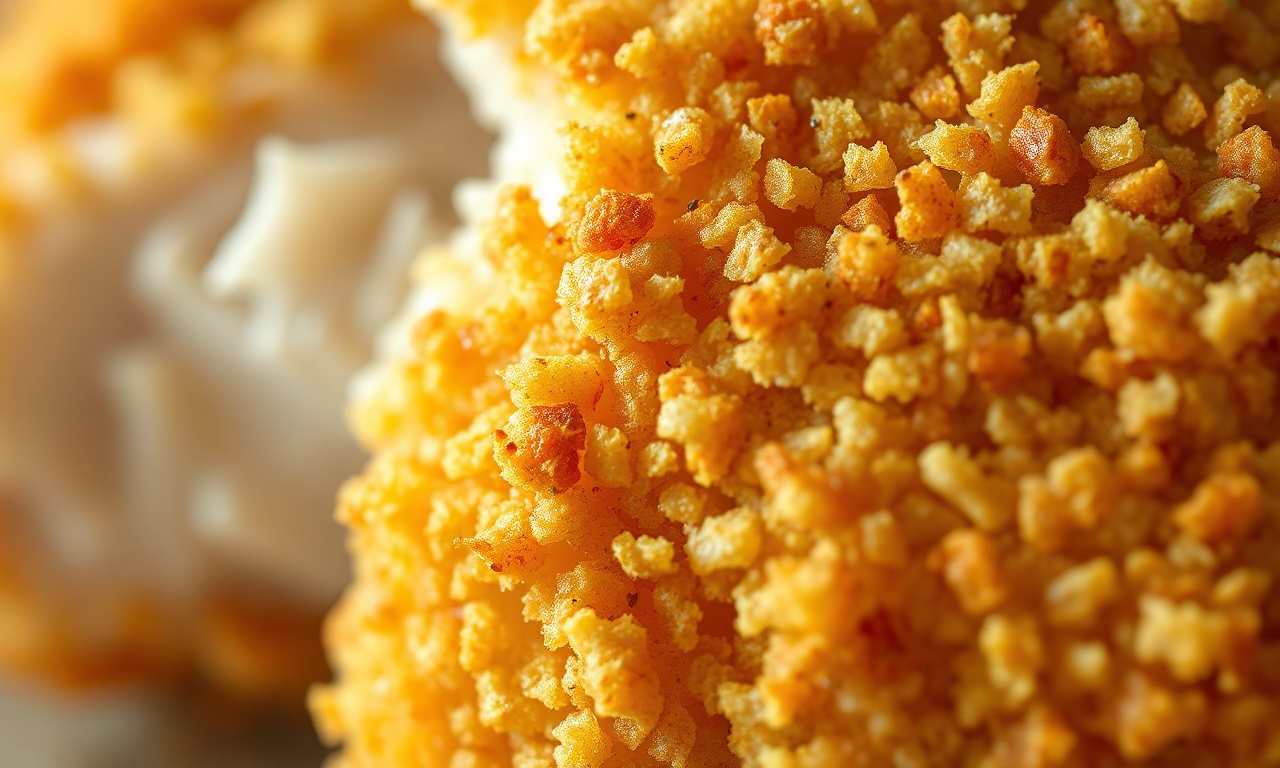 Coxa De Frango Empanada Crocante: Receita Fácil Em 50 Min 6 Close-up da textura crocante da empanagem dourada