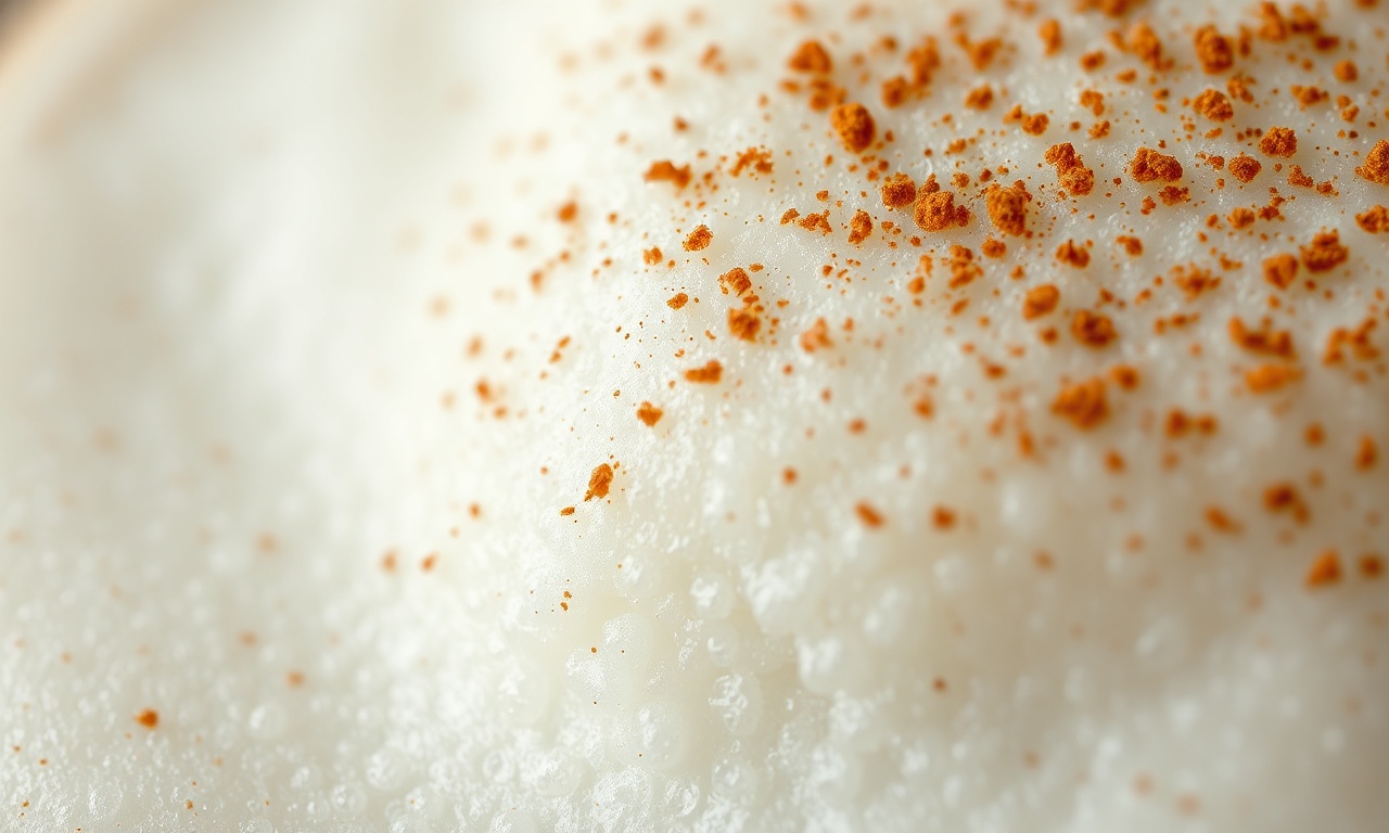 Cappuccino Sem Açúcar Cremoso Em 5 Minutos (Só 3 Ingredientes) 6 Macro da textura densa e cremosa da espuma de cappuccino.