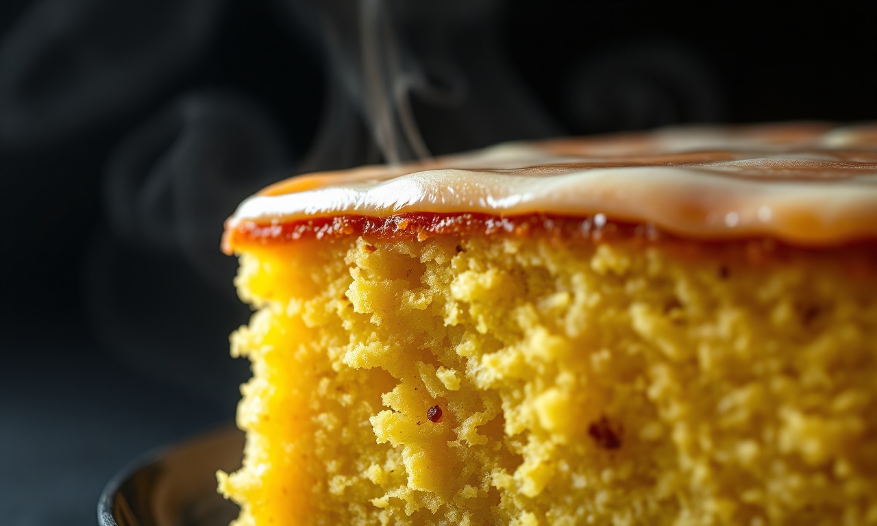 Bolo De Maracujá Fofinho E Úmido: Receita Fácil De 45 Min 6 Close-up da textura úmida e fofinha do interior do bolo.