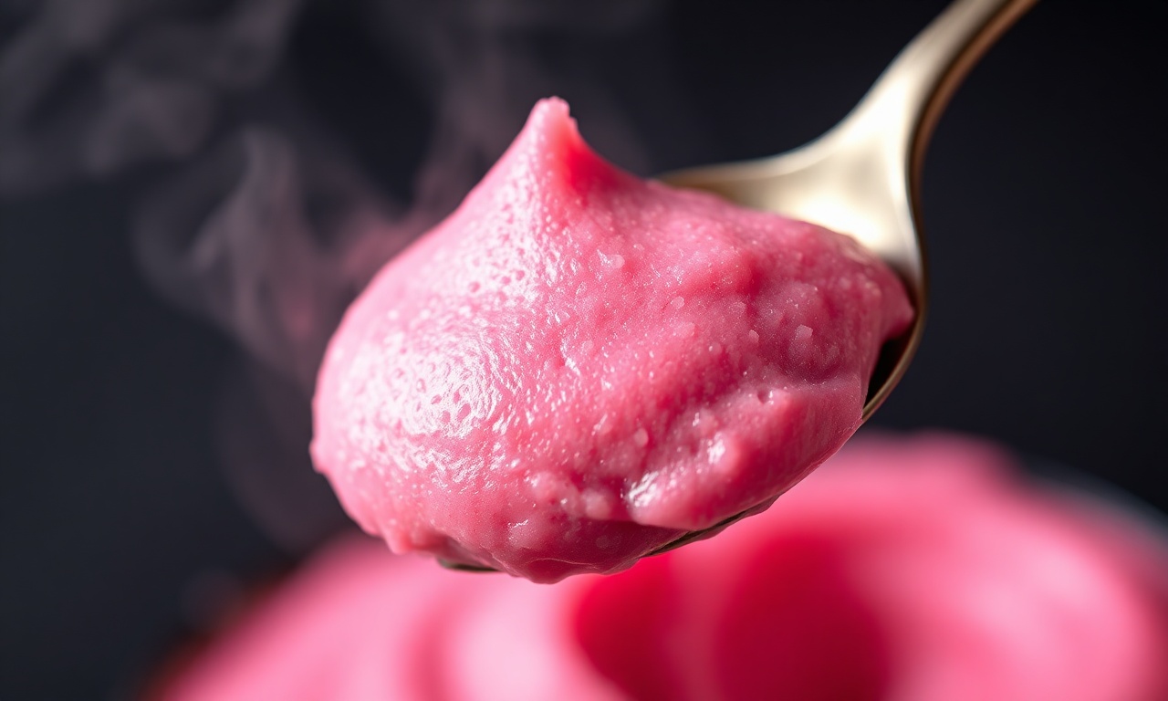 Mousse De Goiaba Cremosa Com Fruta Fresca: Receita Fácil 5 Close-up da textura cremosa e aerada da mousse, mostrando a consistência perfeita.
