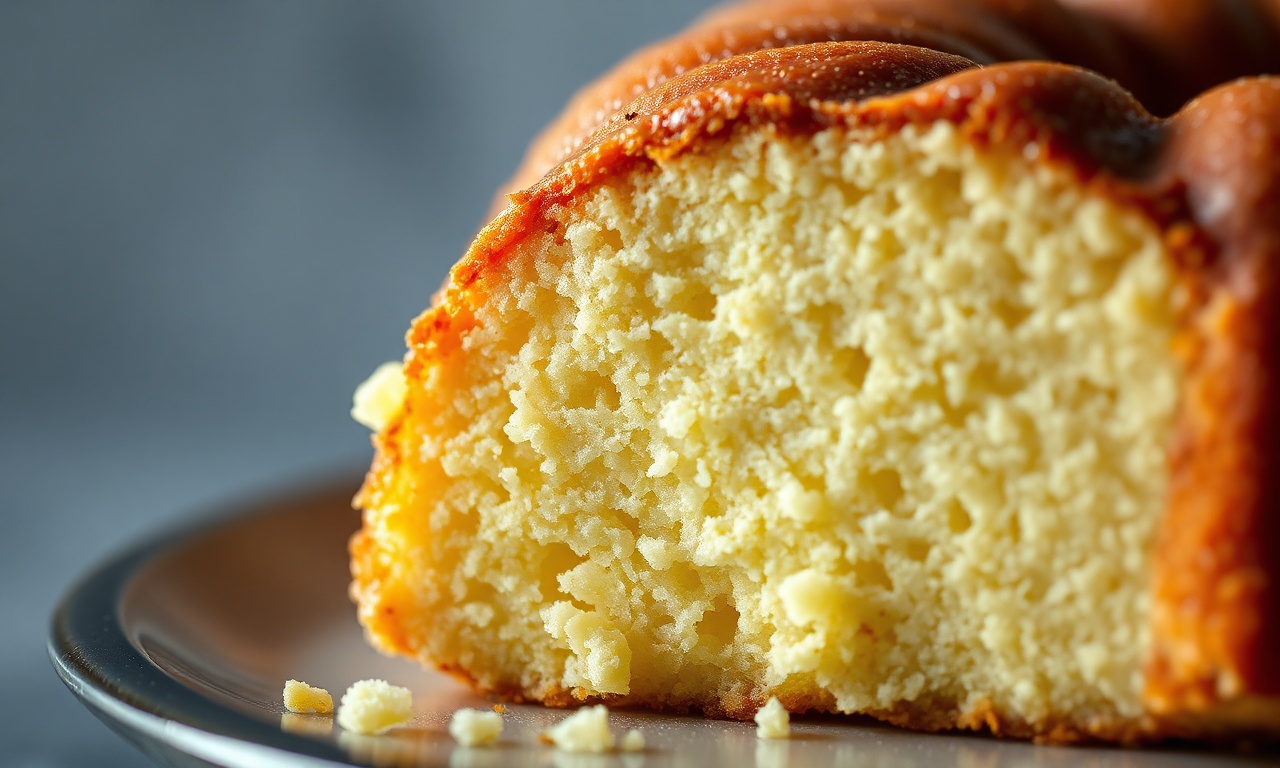 Rosca De Leite Condensado Fofinha Em 50 Min (Só 7 Ingredientes) 6 Close-up do interior macio e úmido da rosca fatiada.