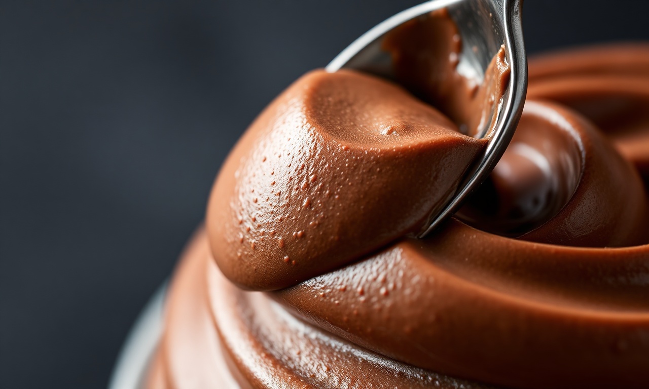 Sobremesa De Abacate Cremosa Com Chocolate: Pronta Em 10 Min 6 Close-up da textura aveludada e homogênea do mousse finalizado.