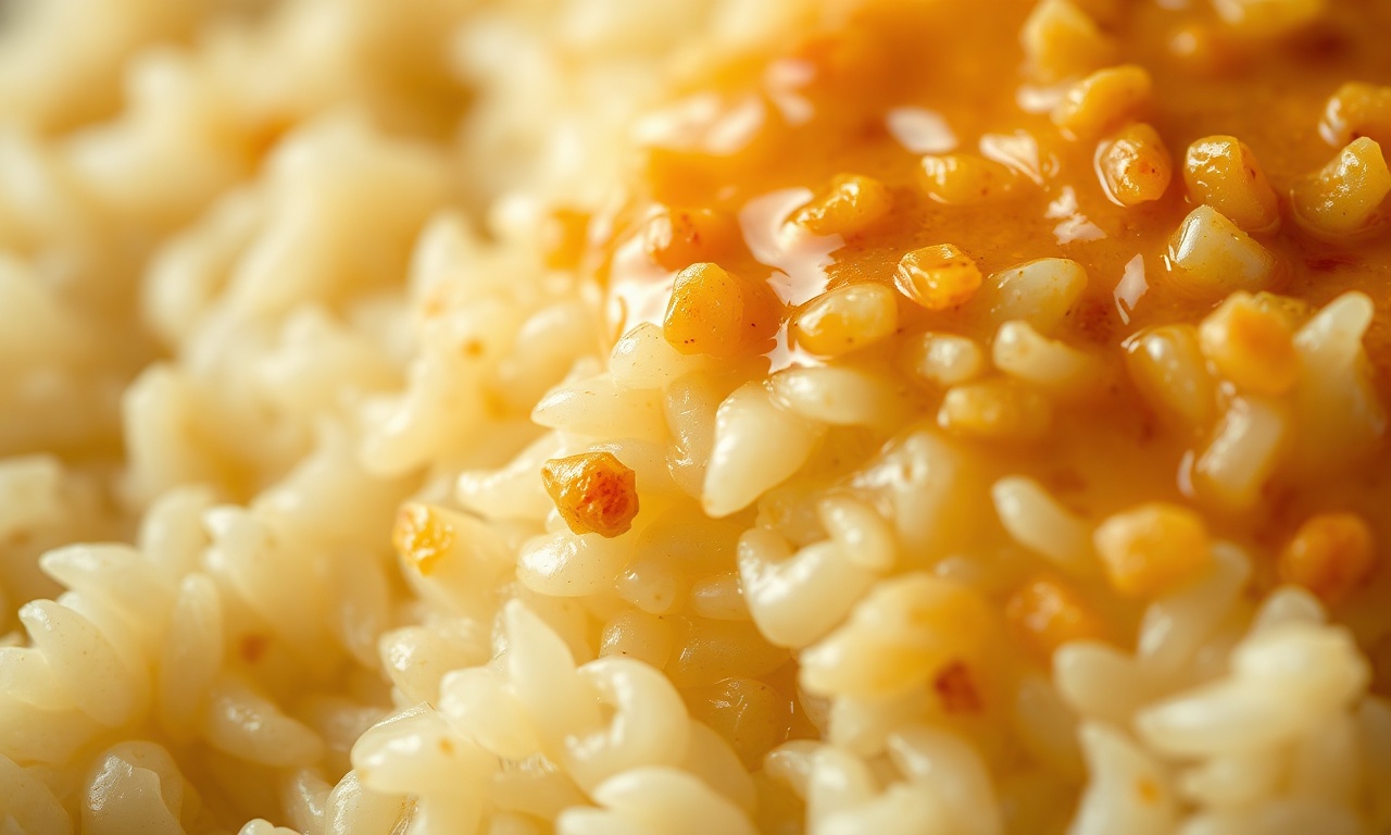 Close-up da textura aveludada do arroz
