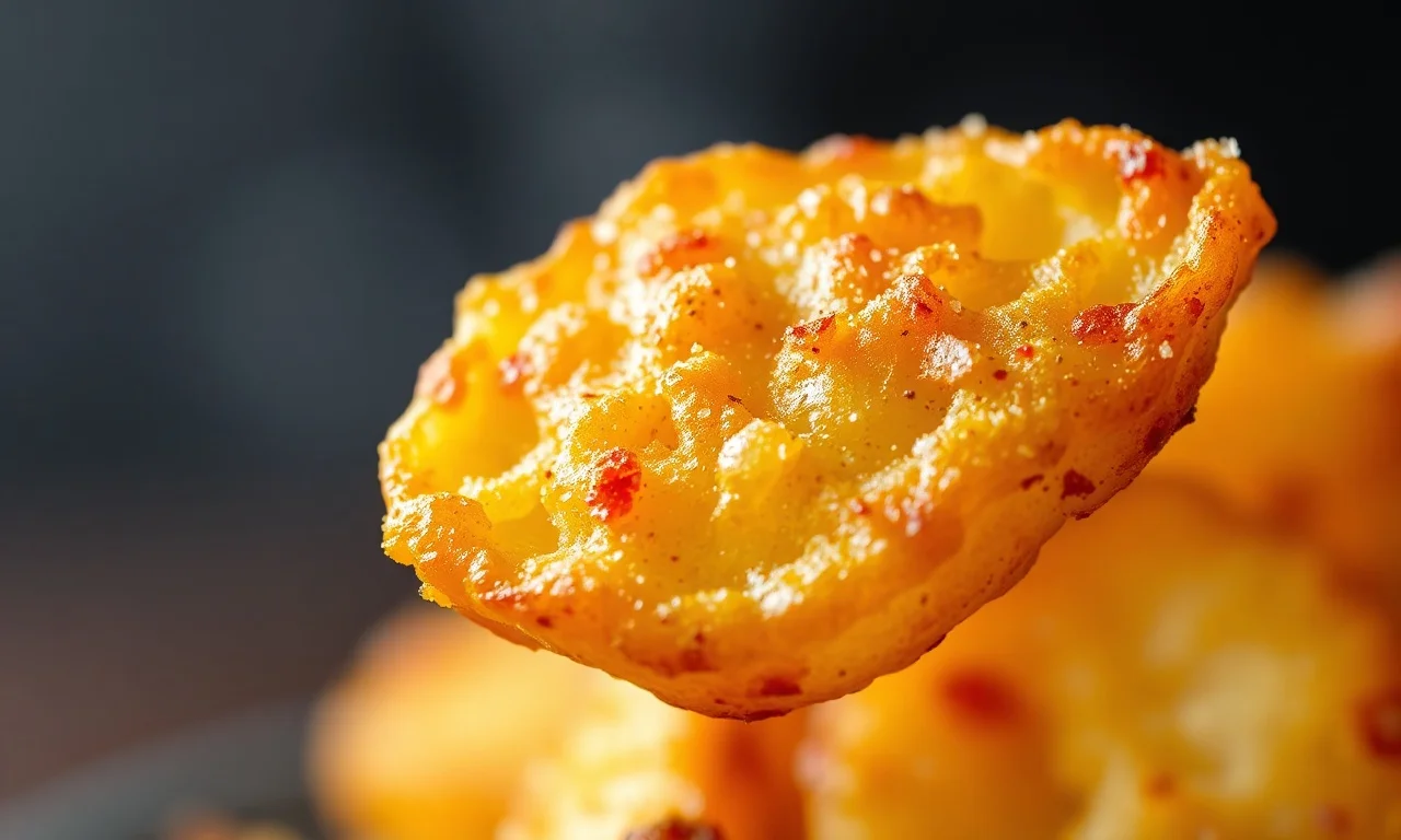 Close-up da textura crocante da batata finalizada