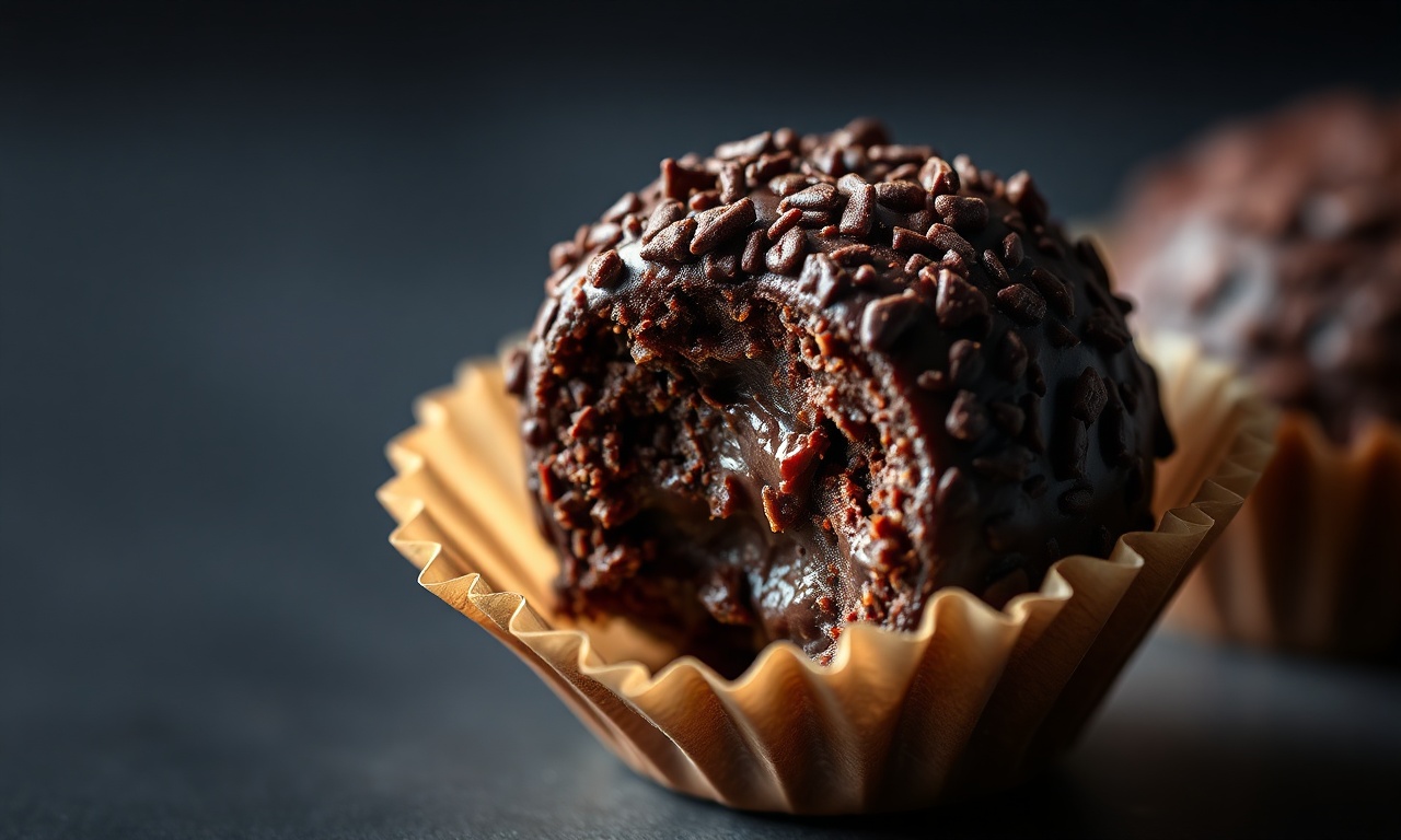 Doces Para Vender: 5 Receitas Lucrativas E Fáceis 6 Close-up da textura de um brigadeiro gourmet cortado ao meio