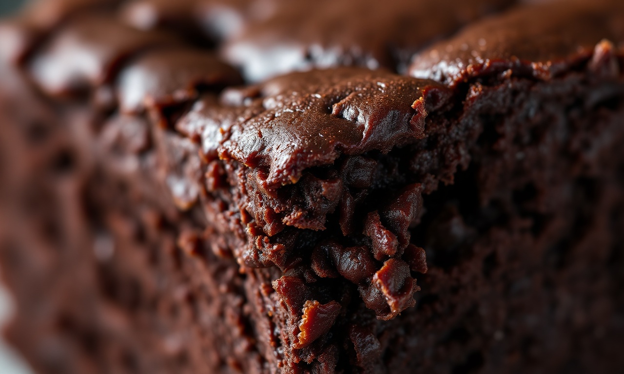 Brownie Com Casquinha Crocante E Miolo Cremoso: Receita Infalível 5 Close-up da casquinha craquelada e do interior úmido e denso.