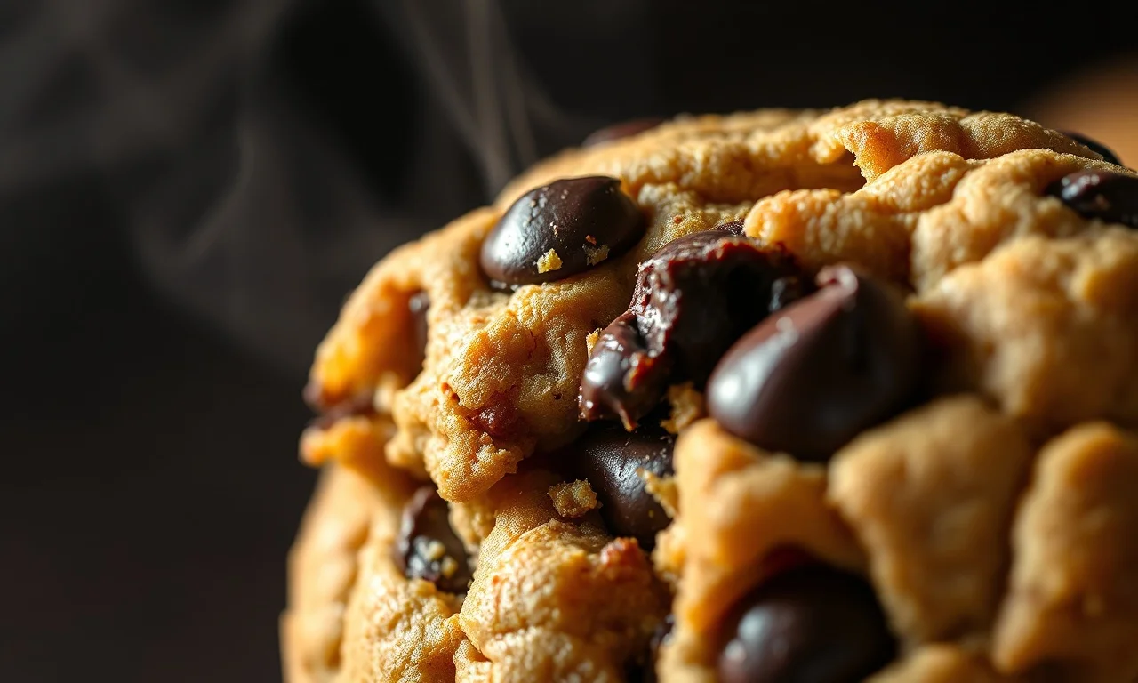 Close-up da textura macia e crocante com chocolate derretido