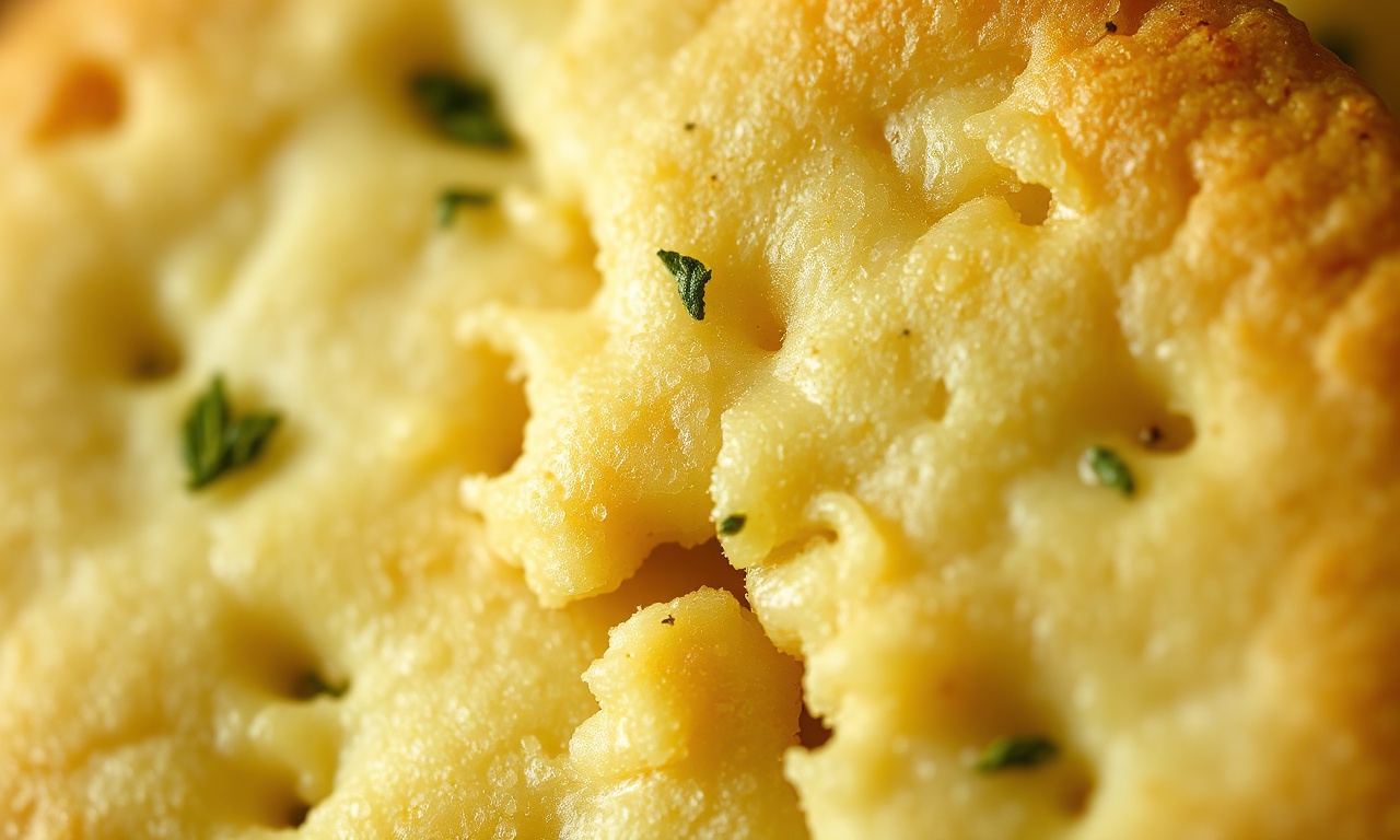 Close-up da textura crocante e do ponto dourado do cracker.