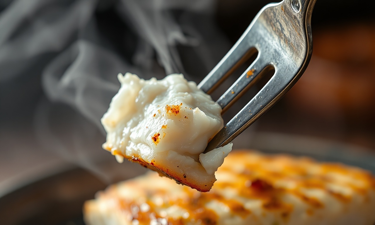 Filé De Merluza Na Airfryer: Receita Suculenta E Rápida 5 Close-up da textura suculenta do peixe em lascas