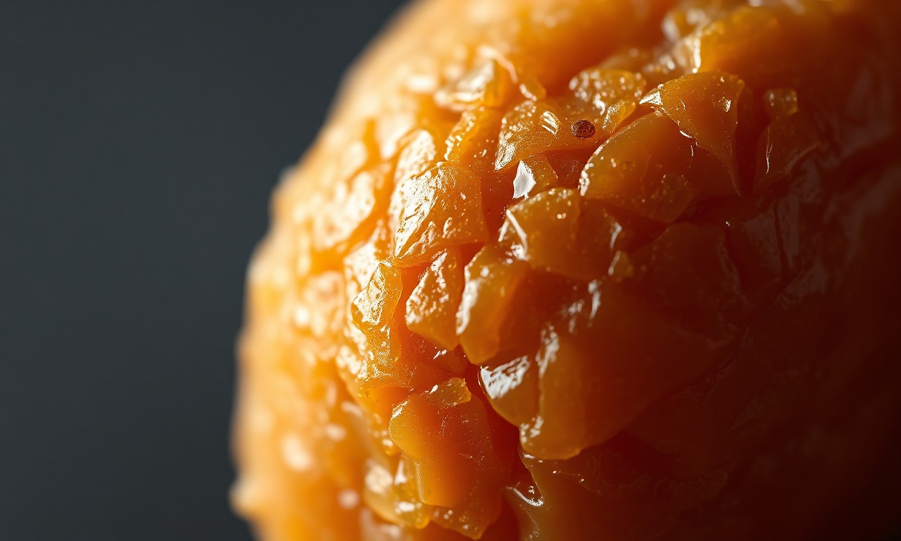 Macro da textura crocante e do caramelo brilhante.