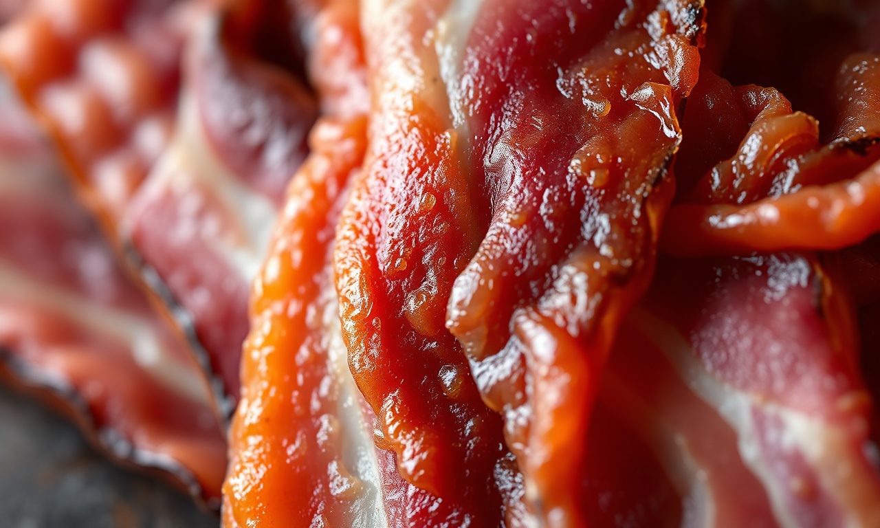 Como Descongelar Bacon: 3 Métodos Rápidos E Seguros 5 Close-up da textura firme e uniforme das fatias descongeladas.