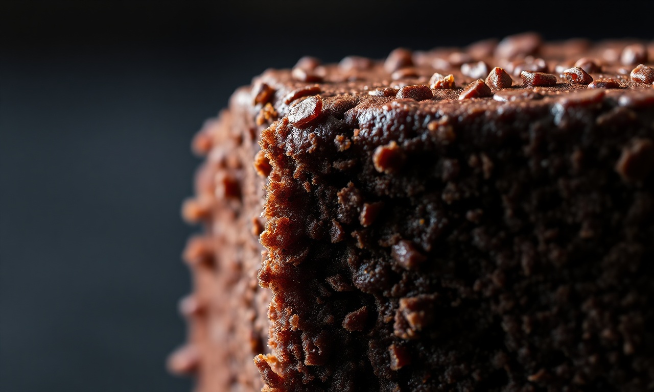 Bolo De Brigadeiro Fofinho E Úmido: Receita Fácil Em 50 Min 6 Close-up da textura fofa e úmida do interior do bolo.