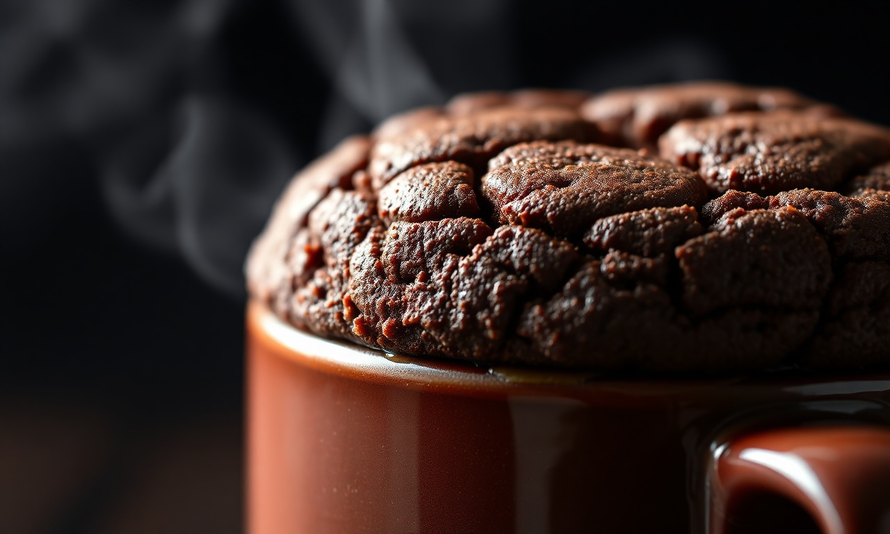 Brownie De Caneca Fofinho Em 3 Minutos: Apenas 6 Ingredientes 6 Close-up da textura fofinha e úmida do brownie.