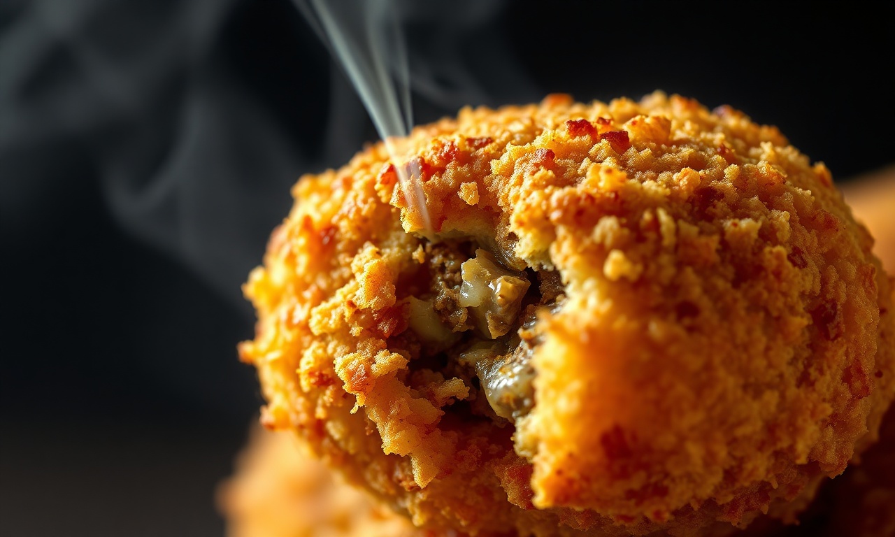 Croquete De Carne Moída Crocante E Fofinho: Receita Fácil Em 40 Min 6 Close-up da casquinha dourada e crocante do croquete.