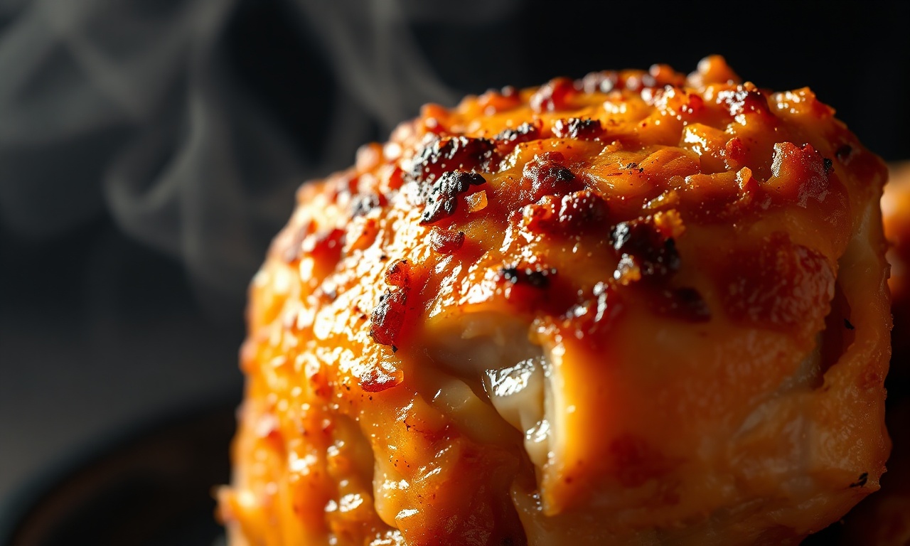 Frango Com Legumes Na Airfryer: Prático E Suculento 5 Close-up da pele do frango dourada e crocante, com suco escapando da carne.