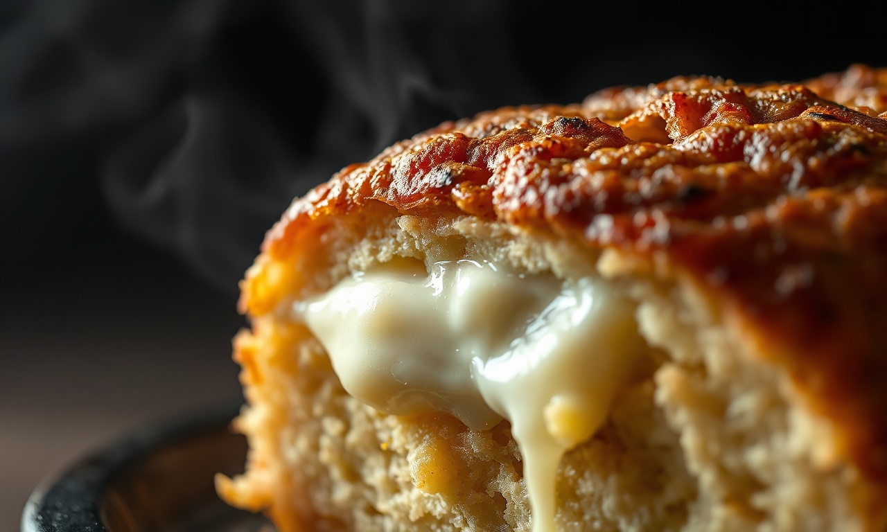 Kibe De Forno Com Catupiry: Receita Prática E Cremosa 6 Close-up da textura crocante e do catupiry cremoso.