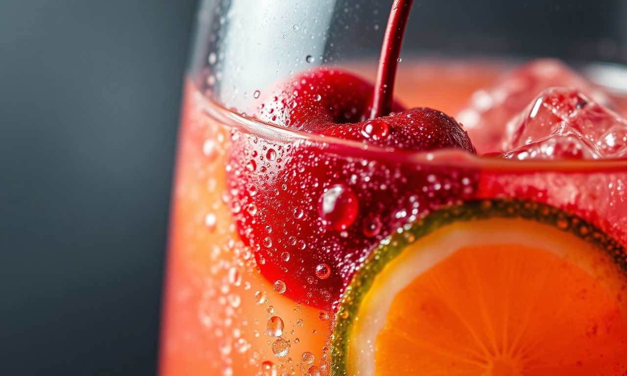 Close-up das bolhas e da textura do drink.