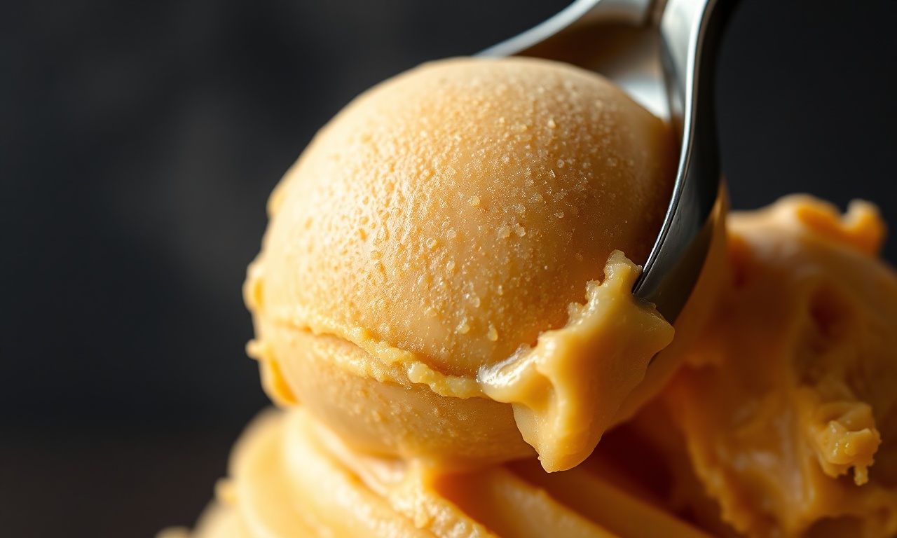 Sorvete De Doce De Leite Caseiro Cremoso: Apenas 4 Ingredientes 6 Close-up da textura cremosa e aveludada do sorvete