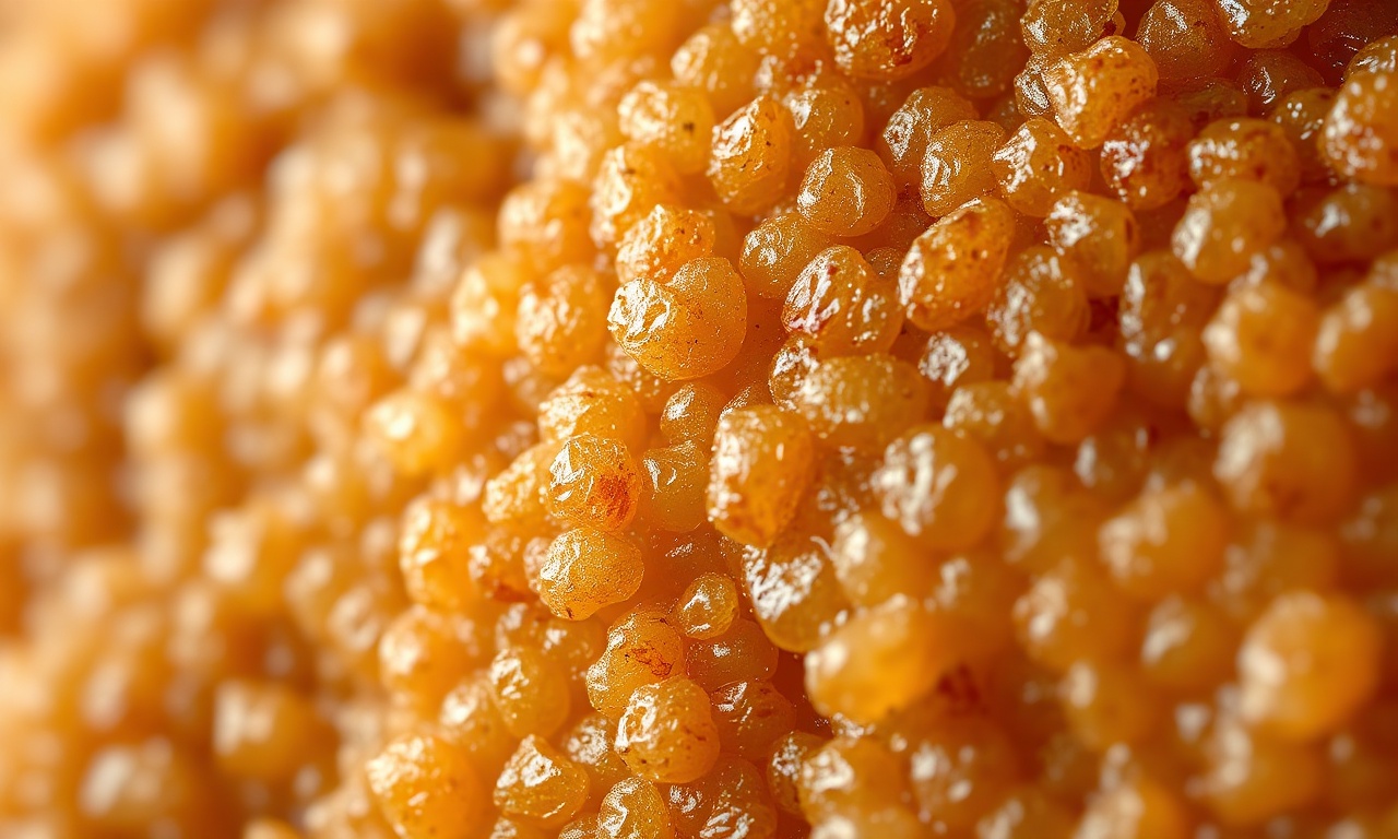 Close-up macro da textura estourada e crocante do couro.
