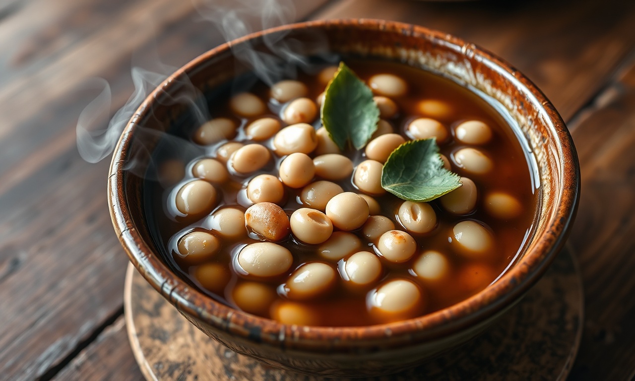 Feijão Sem Pressão: Macio E Perfeito Na Panela Comum 3 Uma tigela de feijão carioca perfeitamente cozido, com grãos inteiros e soltinhos, em um caldo espesso e aromático, pronto para servir.