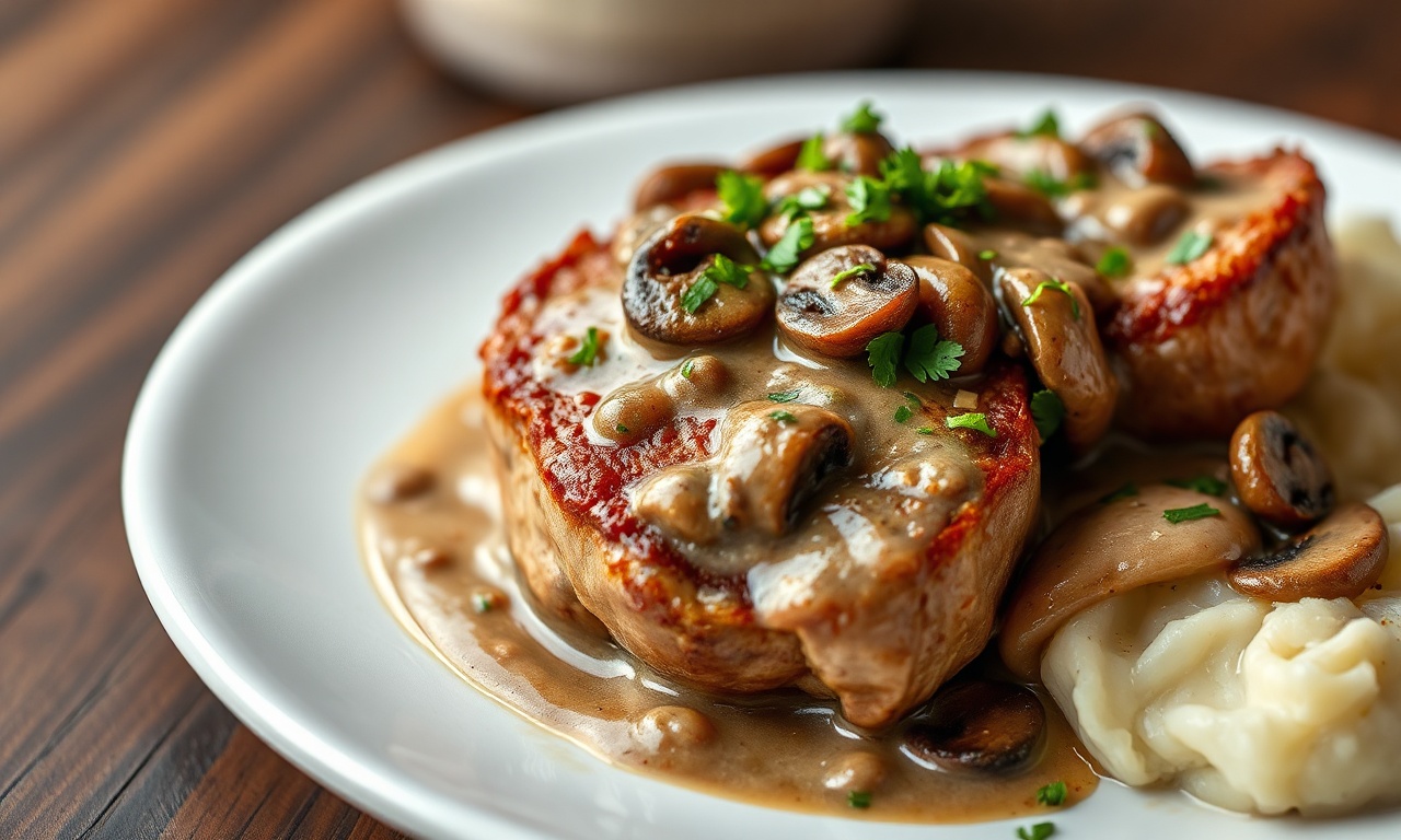 Bifes de filé mignon dourados e suculentos, cobertos por um molho aveludado de cogumelos funghi, finalizado com salsinha fresca.