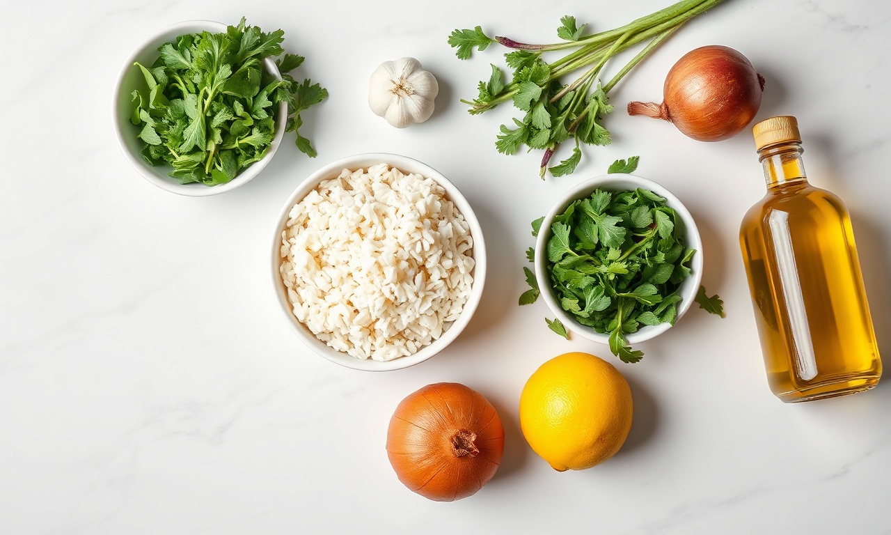 Vista de cima dos ingredientes organizados