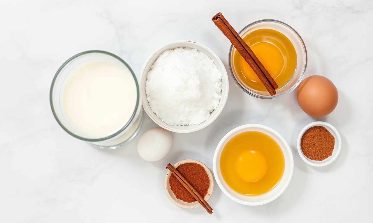 Vista de cima dos ingredientes frescos organizados sobre uma superfície de mármore.