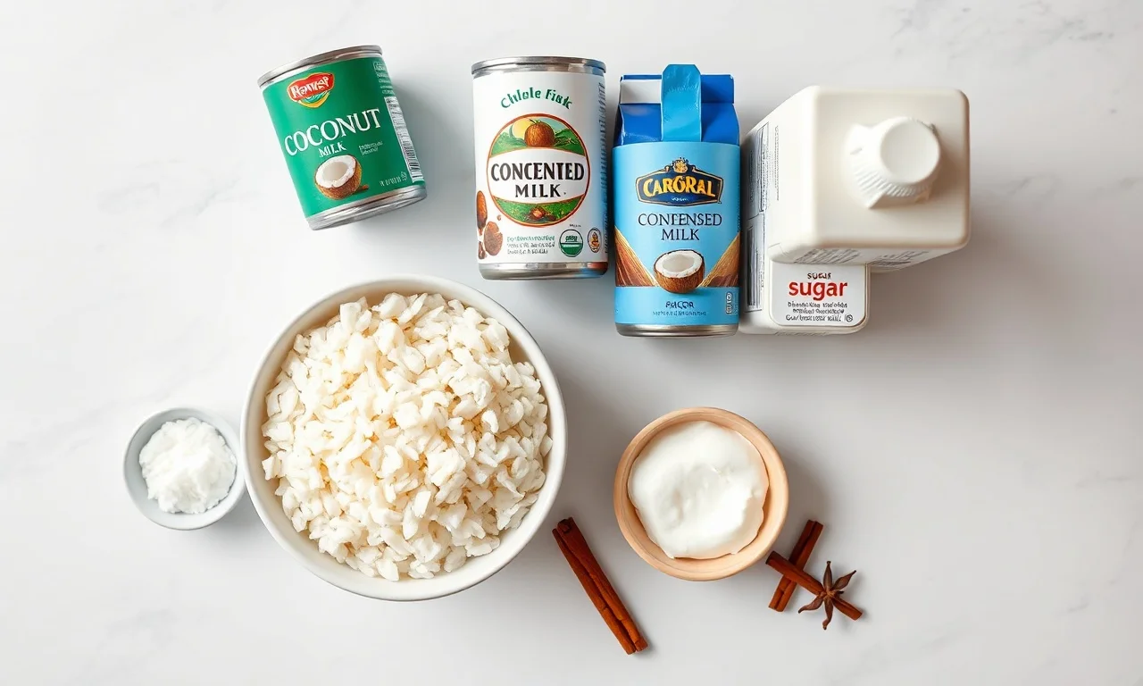 Vista de cima dos ingredientes organizados