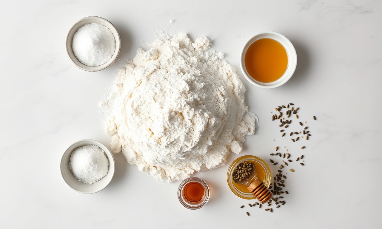 Vista de cima dos ingredientes organizados
