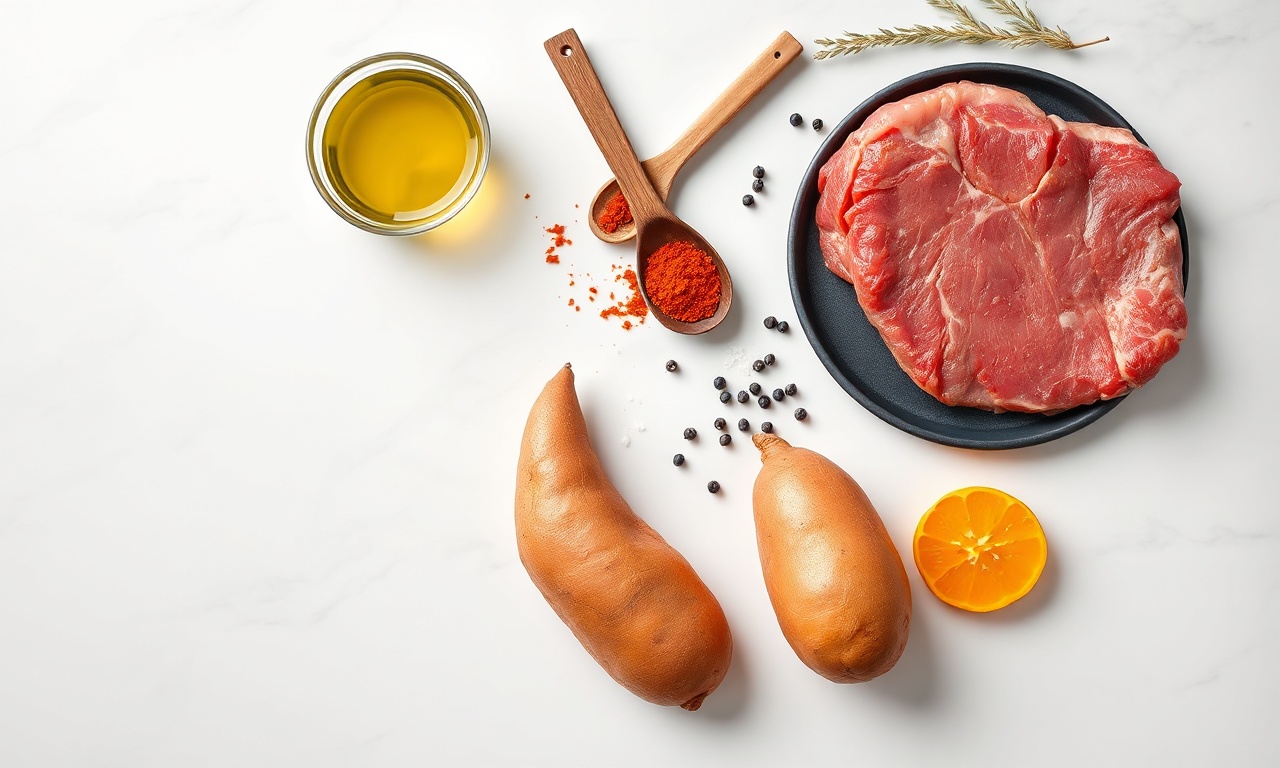 Vista de cima dos ingredientes organizados
