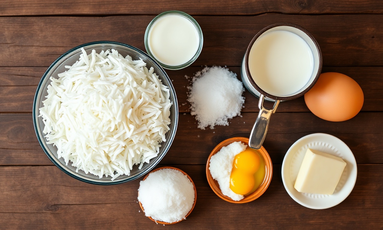 Vista superior dos ingredientes simples e frescos para a receita.