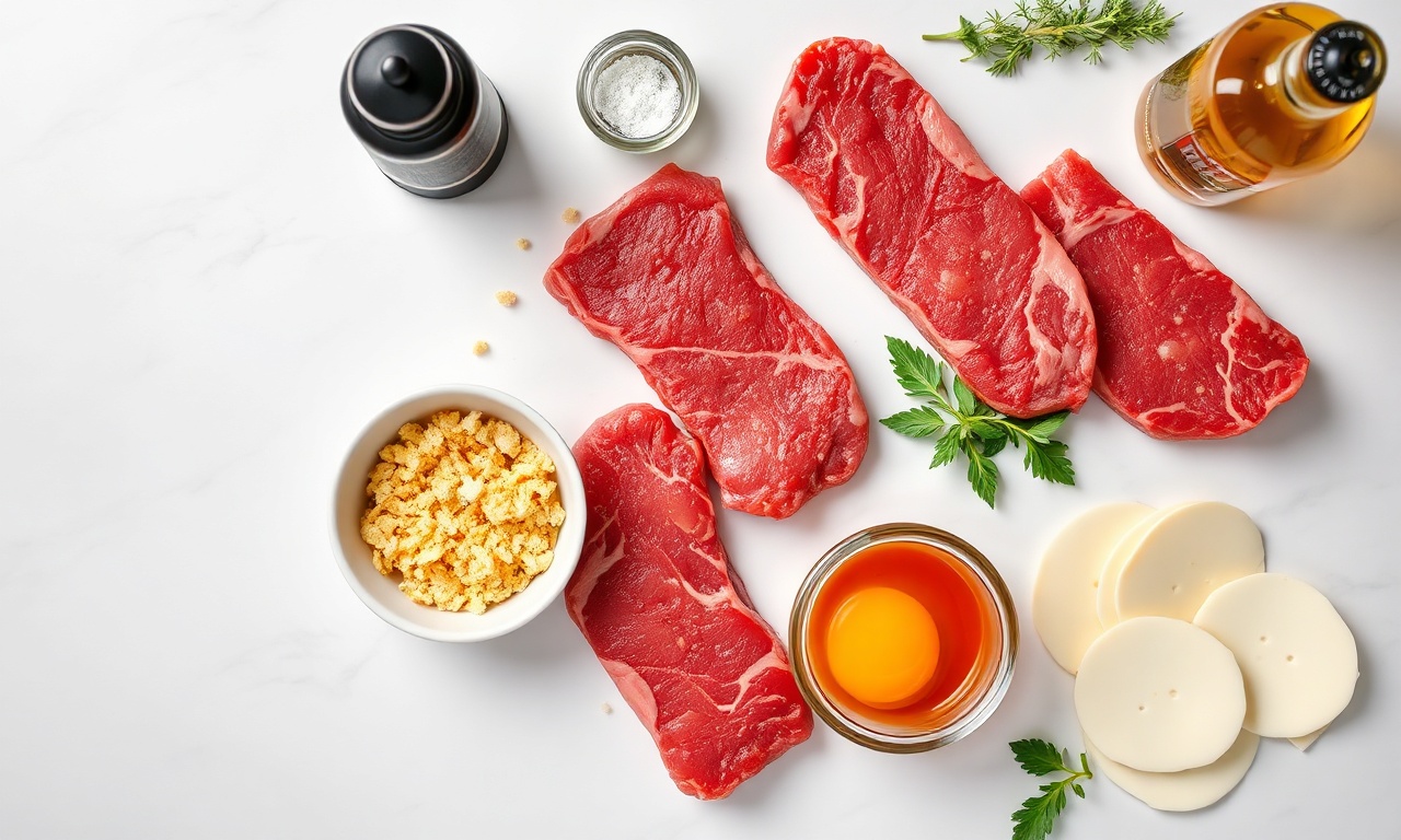 Vista de cima dos ingredientes organizados sobre superfície de mármore