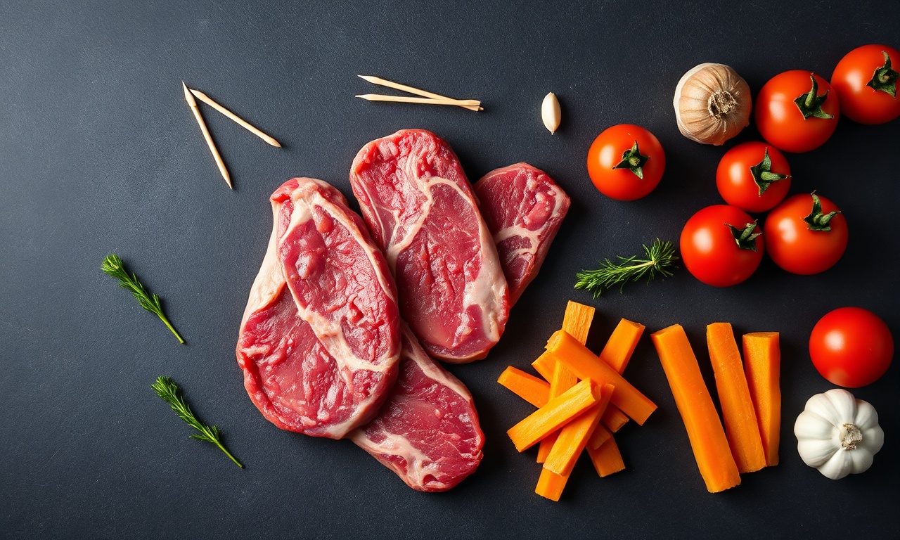 Vista de cima dos ingredientes organizados