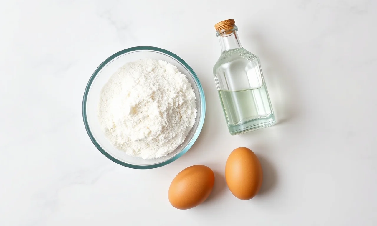 Vista de cima dos ingredientes simples e organizados.
